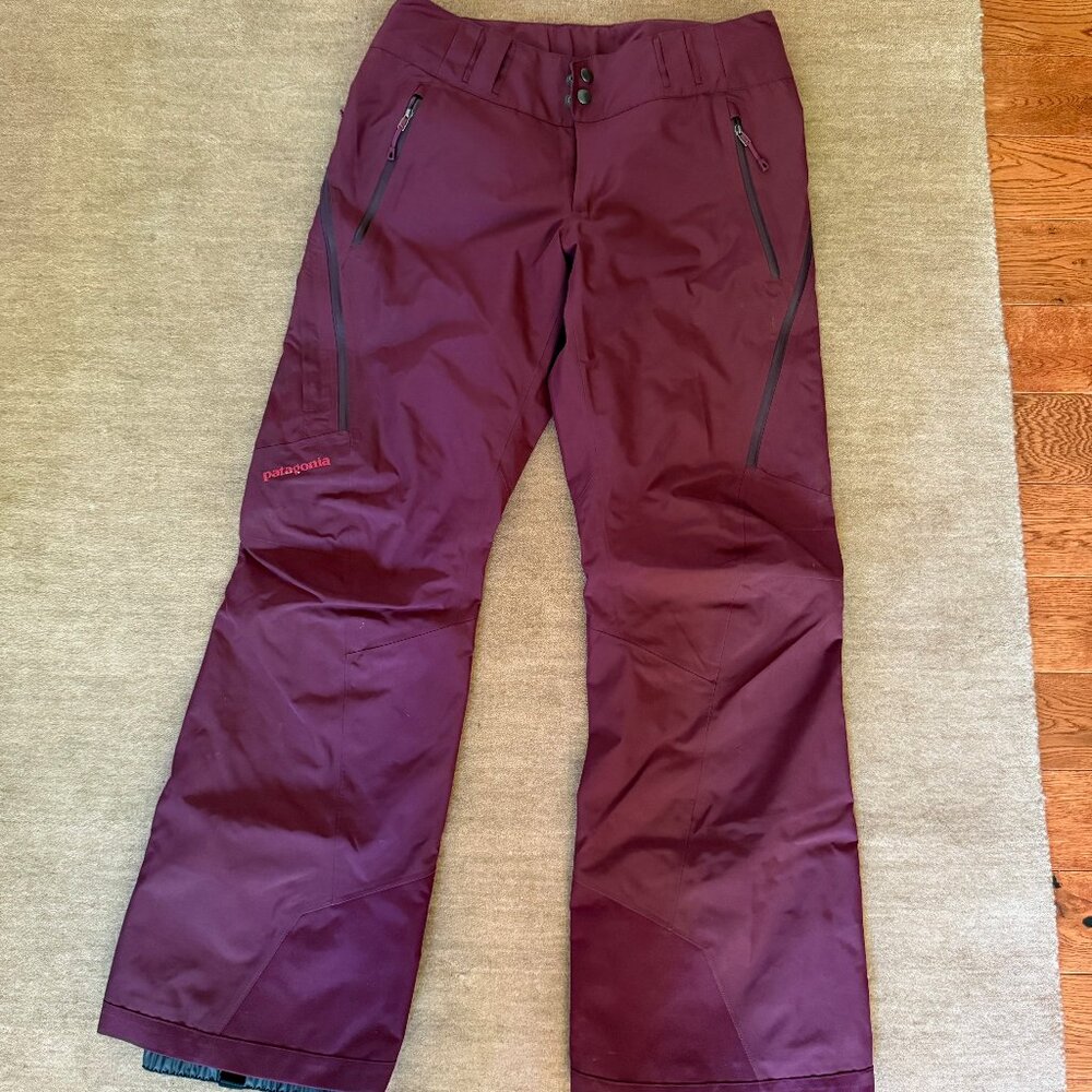 Patagiona Women's Maroon Powder Bowl Shell Ski Pants, Size Small